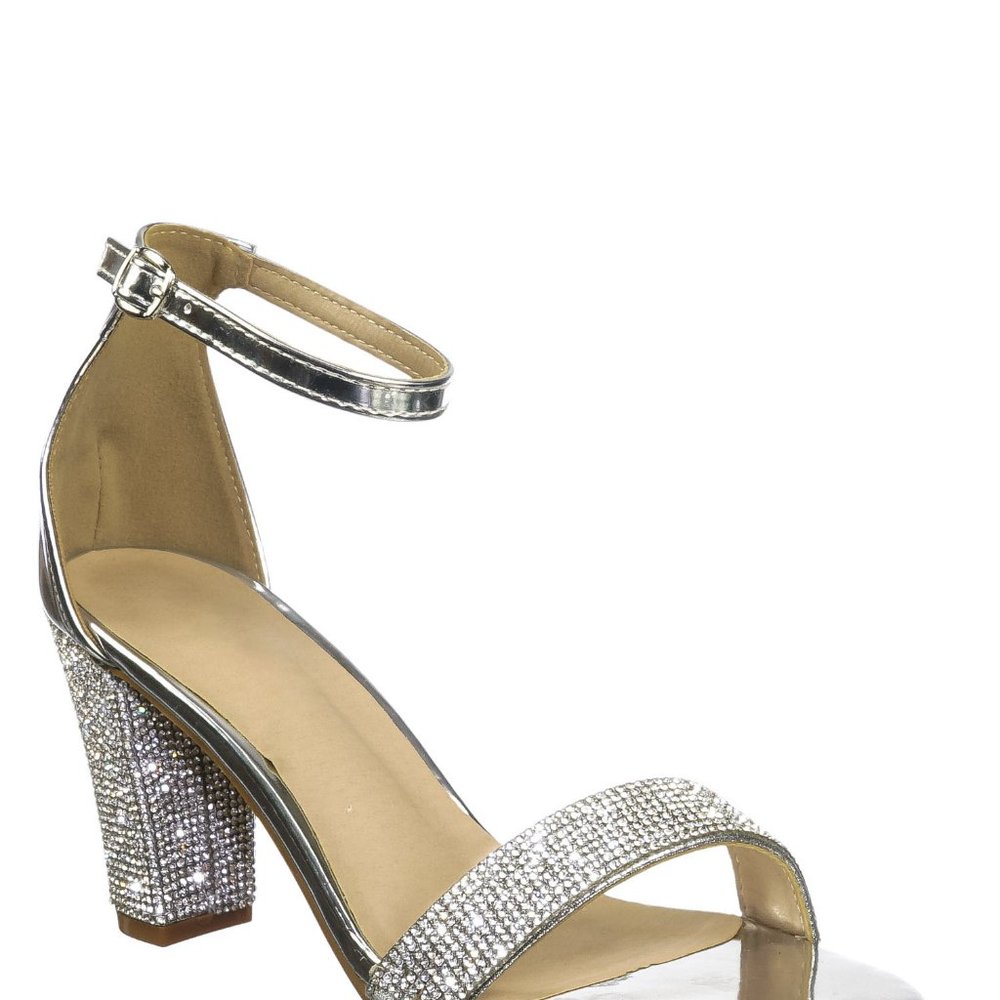 Women Sandal Fancy Stone Slide Heel Fashion Rise9